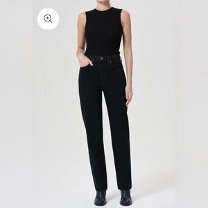 AGOLDE Straight Leg Black Denim Jeans